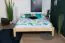 Double bed Solid pine Natural A1, incl. Slat base. - Dimensions: 160 x 200 cm