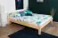 Double bed Solid pine Natural A1, incl. Slat base. - Dimensions: 160 x 200 cm