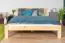 Futon bed / Solid wooden bed A2, solid pine wood, clearly varnished, incl. slatted frame - 140 x 200 cm