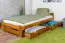 Platform bed A9, solid pine wood, oak finish, incl. slats - 90 x 200 cm