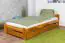 Single bed A9, solid pine wood, oak finish, incl. slats - 90 x 200 cm