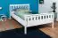 Single bed/guest bed pine solid wood white painted A28, including slatted grate - Dimensions 120 x 200 cm