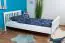 Kid/youth bed pine solid wood white painted A28, including slatted grate - Dimensions 120 x 200 cm