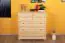 Chest of drawers 013, solid pine wood, clearly varnished, 5 drawer - H100 x W100 x D42 cm 