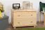 Chest of drawers 027, 2 drawer, solid pine wood, clearly varnished - 55H x 80W x 47D cm