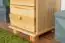 Narrow 5 Drawer Chest Tallboy 032, solid pine wood, clearly varnished - H122 x W40 x D42 cm 