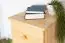 Narrow 5 Drawer Chest Tallboy 032, solid pine wood, clearly varnished - H122 x W40 x D42 cm 