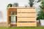 Sideboard 036, 4 drawer, 1 door, solid pine wood, clearly varnished - 78H x 118W x 42D cm 