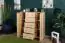 Storage Cabinet 062, 5 drawer, 2 door, solid pine wood, clearly varnished - H122 x W118 x D42 cm 