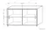 Mobile pedestal / Mobile cabinet Cianjur 06, Colour: Oak / White - Measurements: 72 x 120 x 45 cm (H x W x D)
