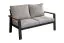 Lounge sofa 2-seater Lisbon made of aluminum - aluminum color: anthracite, fabric color: light grey
