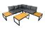 Seating group Oss 4-piece made of steel, steel color: black, fabric color: dark grey