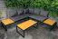 Seating group Oss 4-piece made of steel, steel color: black, fabric color: dark grey