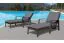 Sun lounger Triest with upholstery & adjustable backrest made of aluminum - Colour: anthracite, Length: 1570 mm, Width: 800 mm, Height: 900 mm, Lounger height: 400 mm