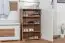 Shoe cabinet Manase 11, colour: Oak brown/white glossy - 94 x 63 x 36 cm (H x W x D)