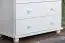 5 Drawer Chest Junco 136, solid pine wood, white varnished - H100 x W80 x D42 cm