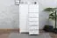 Chest of drawers pine solid wood white lacquered Junco 155 – Dimensions 140 x 90 x 42 cm