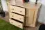 2 Door, 3 Drawer Sideboard Junco 170, solid pine wood, clearly varnished - H78 x W120 x D47 cm