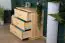 3 Drawer Chest Buteo 10, solid pine wood, clearly varnished - H78 x W80 x D40 cm