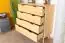 Chest of drawers solid pine wood natural Aurornis 33 - Measurements: 104 x 96 x 40 cm (H x W x D)