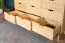 Chest of drawers solid pine wood natural Aurornis 40 - Measurements: 84 x 142 x 40 cm (H x W x D)
