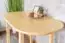 Round Dining Table Junco 231B, solid pine wood, clear finish - H75 x W75 x L130 cm