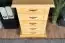 5 Drawer chest Pipilo 22, solid pine wood, clearly varnished - H88 x W53 x D54 cm