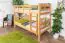 Bunk bed 90 x 190 cm for adults "Easy Premium Line" K17/n, solid beech wood natural lacquered, convertible
