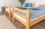 Bunk bed 90 x 190 cm "Easy Premium Line" K17/n, solid beech wood natural lacquered, convertible