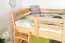Bunk bed 90 x 200 cm for adults "Easy Premium Line" K17/n, solid beech wood natural lacquered, convertible