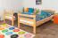 Bunk bed 90 x 200 cm "Easy Premium Line" K17/n, solid beech wood natural lacquered, convertible