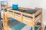Bunk bed 90 x 200 cm "Easy Premium Line" K17/n incl. 2 drawers and 2 cover panels, solid beech wood, natural lacquered, convertible