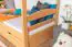 Bunk bed 90 x 200 cm for children "Easy Premium Line" K17/n incl. 2 drawers and 2 cover panels, solid beech wood, natural lacquered, convertible