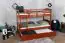 Bunk bed 90 x 200 cm "Easy Premium Line" K17/n incl. berth and 2 cover panels, solid beech wood, cherry lacquered, convertible