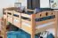 Bunk bed / bunk bed "Easy Premium Line" K18/n, headboard with holes, solid beech wood, natural - 90 x 190 cm, (L x W) convertible