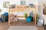 Loft bed "Easy Premium Line" K22/n, solid beech wood natural - Lying surface: 90 x 190 cm