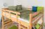 Loft bed 140 x 190 cm for adults "Easy Premium Line" K23/n, solid beech wood natural lacquered, convertible
