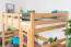 Loft bed 140 x 190 cm "Easy Premium Line" K23/n, solid beech wood natural lacquered, convertible