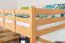 Loft bed 140 x 200 cm for adults "Easy Premium Line" K23/n, solid beech wood natural lacquered, convertible