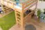 Loft bed 160 x 190 cm for adults "Easy Premium Line" K23/n, solid beech wood natural lacquered, convertible