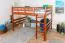 Loft bed 160 x 200 cm "Easy Premium Line" K23/n, solid beech wood cherry lacquered, convertible