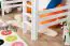 Children's bed / Loft bed "Easy Premium Line" K23/n, solid beech wood, White lacquered, convertible - Lying surface: 120 x 190 cm