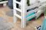 Loft bed "Easy Premium Line" K23/n, solid beech wood, White lacquered, convertible - Lying surface: 120 x 190 cm