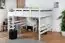 Loft bed 160 x 200 cm for adults "Easy Premium Line" K23/n, solid beech wood, White lacquered, convertible