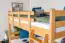 Bunk bed 120 x 190 cm "Easy Premium Line" K24/n, head and foot part straight, beech solid wood natural lacquered, convertible