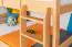 Bunk bed 120 x 190 cm for children "Easy Premium Line" K24/n, head and foot part straight, beech solid wood natural lacquered, convertible