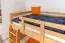 Bunk bed 120 x 200 cm for children "Easy Premium Line" K24/n, head and foot part straight, beech solid wood natural lacquered, convertible