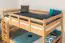 Bunk bed 120 x 200 cm "Easy Premium Line" K24/n, head and foot part straight, beech solid wood natural lacquered, convertible