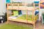 Bunk bed 140 x 190 cm for adults "Easy Premium Line" K24/n, head and footboard straight, solid beech wood, natural lacquered, convertible