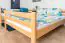 Bunk bed 140 x 190 cm "Easy Premium Line" K24/n, head and foot part straight, beech solid wood, natural lacquered, convertible